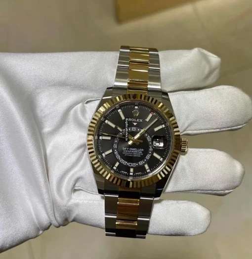 Recommend Fake Rolex Sky-dweller 326933 Caliber 9001 Automatic Movement 42mm Gold/steel Case Mens/unisex Watch - Image 3