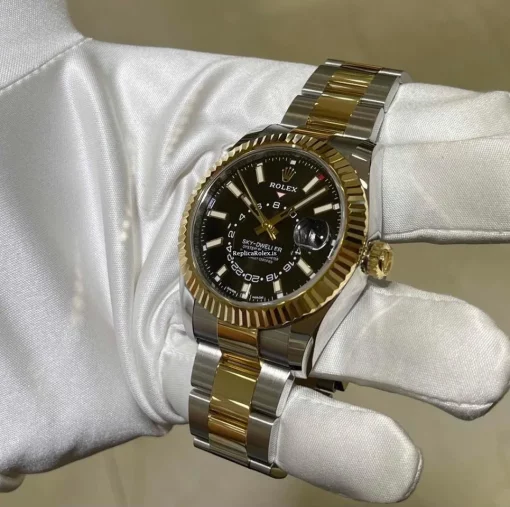 Recommend Fake Rolex Sky-dweller 326933 Caliber 9001 Automatic Movement 42mm Gold/steel Case Mens/unisex Watch - Image 5