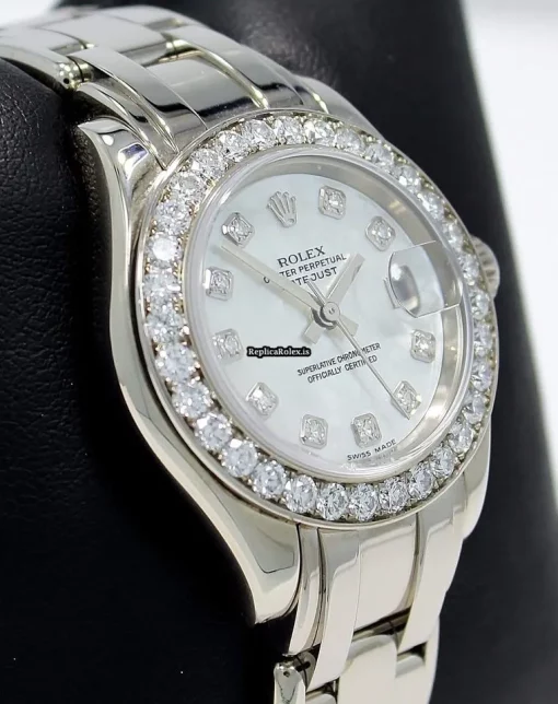 Unique Replica Rolex Lady-datejust Pearlmaster 80299 Automatic Movement 29mm White Gold Case Watch - Image 4