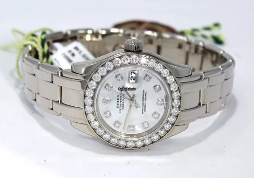 Unique Replica Rolex Lady-datejust Pearlmaster 80299 Automatic Movement 29mm White Gold Case Watch - Image 8