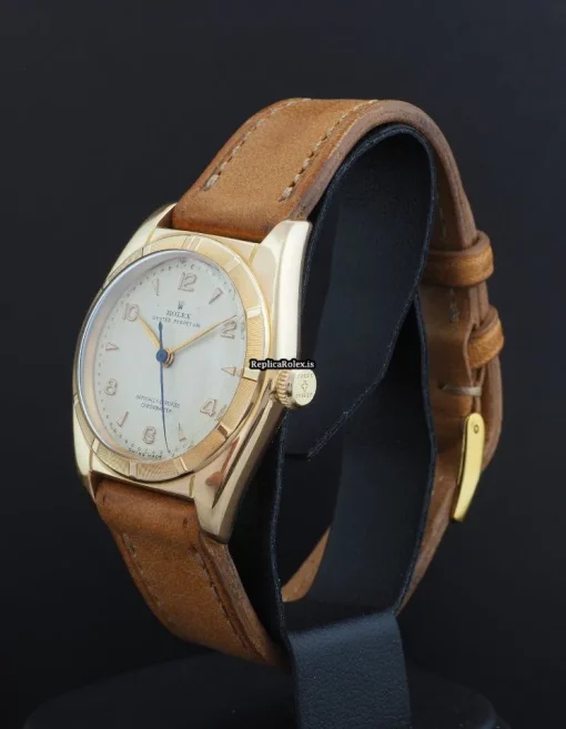Offering Fake Rolex Bubble Back 5015 Automatic Movement Yellow Gold Case Mens/unisex Watch - Image 2