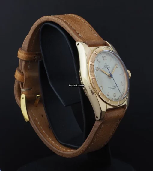 Offering Fake Rolex Bubble Back 5015 Automatic Movement Yellow Gold Case Mens/unisex Watch - Image 3