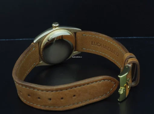 Offering Fake Rolex Bubble Back 5015 Automatic Movement Yellow Gold Case Mens/unisex Watch - Image 7
