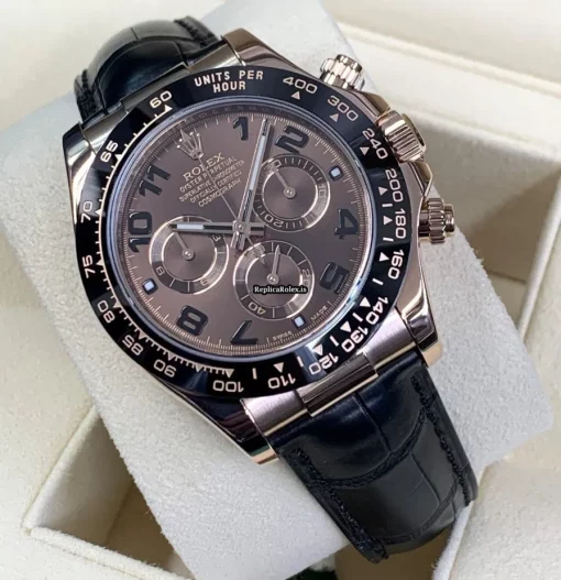 High Quality Fake Rolex Daytona 116515ln Caliber 4130 Automatic Movement 40mm Rose Gold Case Mens/unisex Watch - Image 3