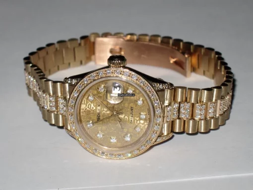 1:1 Replica Rolex Datejust Self Winding Automatic 26mm Yellow Gold Case Womens Watch - Image 3