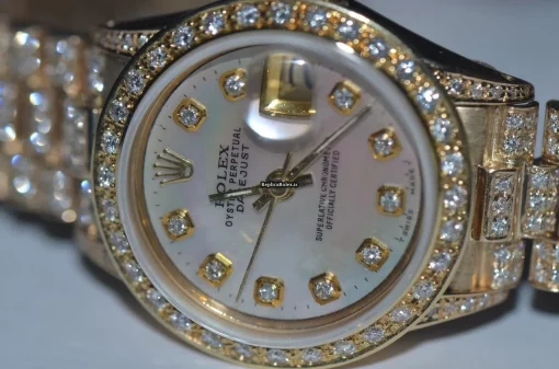 Special Clone Rolex Datejust Self Winding Automatic 26mm Yellow Gold Case Womens Watch