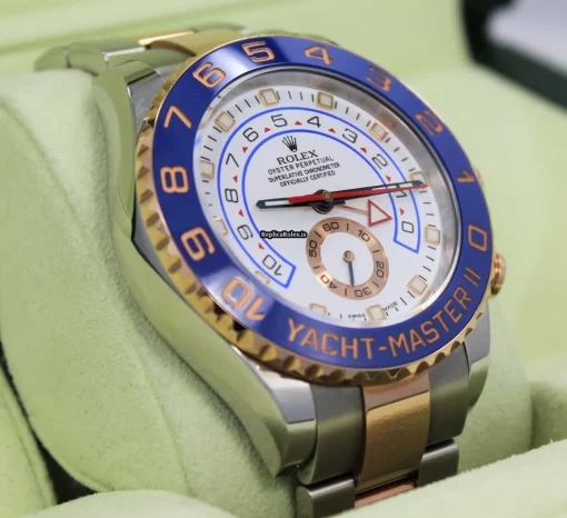 Nice Knockoff Rolex Yacht-master II 116681 Automatic Movement 44mm Gold/steel Case Mens/unisex Watch