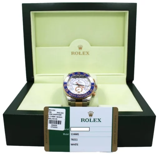 Nice Knockoff Rolex Yacht-master II 116681 Automatic Movement 44mm Gold/steel Case Mens/unisex Watch - Image 6