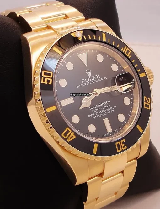 Wonderful Copy Rolex Submariner Date 116618ln Caliber 3135 Automatic Movement 40mm Yellow Gold Case Mens/unisex Watch