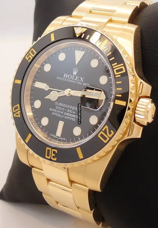 Wonderful Copy Rolex Submariner Date 116618ln Caliber 3135 Automatic Movement 40mm Yellow Gold Case Mens/unisex Watch - Image 2