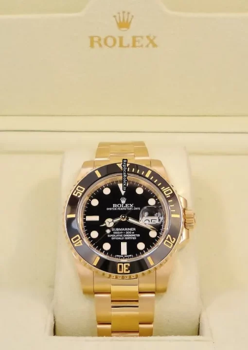 Wonderful Copy Rolex Submariner Date 116618ln Caliber 3135 Automatic Movement 40mm Yellow Gold Case Mens/unisex Watch - Image 6