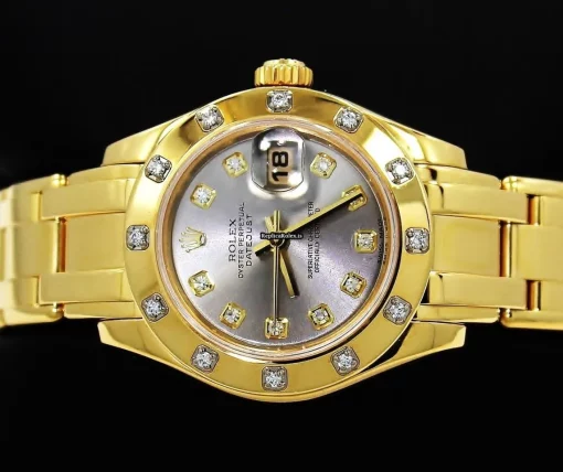 1:1 Replica Rolex Lady-datejust Pearlmaster 80318 Automatic Movement 29mm Yellow Gold Case Womens Watch - Image 5