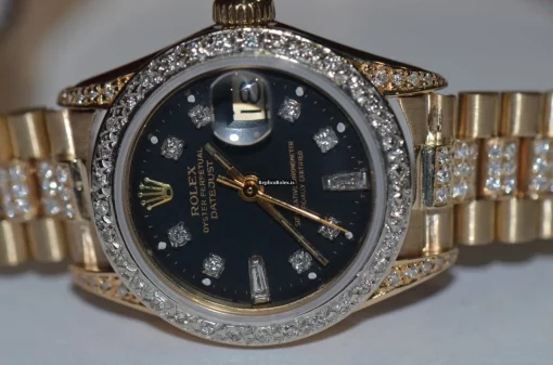 Offering Fake Rolex Datejust Self Winding Automatic 26mm Yellow Gold Case Womens Watch