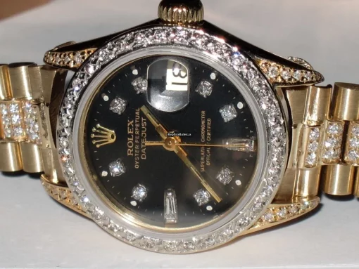 Offering Fake Rolex Datejust Self Winding Automatic 26mm Yellow Gold Case Womens Watch - Image 3