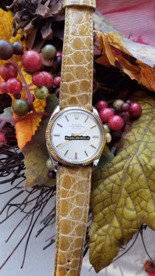 Great Fake Rolex Air King 5501 Caliber 1520 Automatic Movement 34x40mm Gold/steel Case Mens/unisex Watch - Image 7
