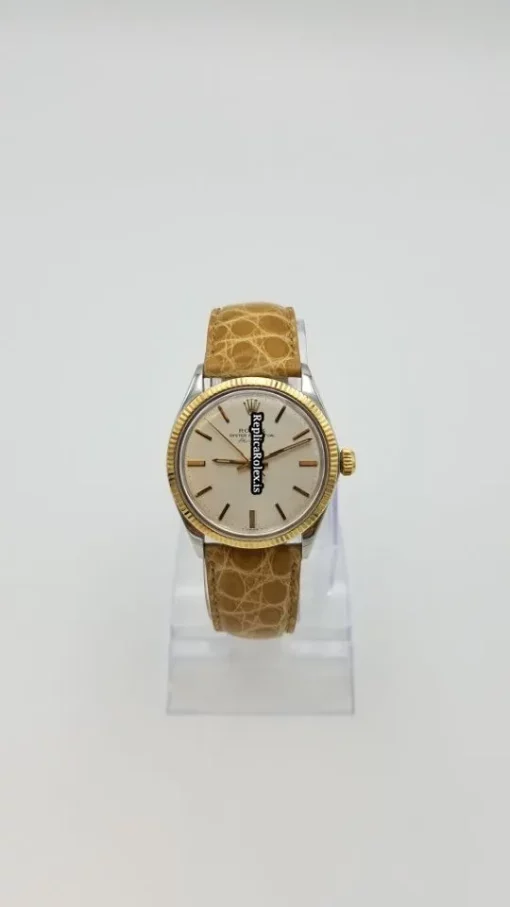 Great Fake Rolex Air King 5501 Caliber 1520 Automatic Movement 34x40mm Gold/steel Case Mens/unisex Watch - Image 8