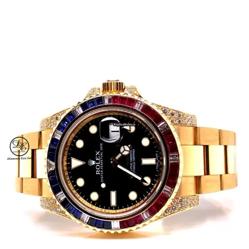 Exquisite Replica Rolex Gmt-master II 116718 Automatic Movement 40mm Yellow Gold Case Mens/unisex Watch - Image 5
