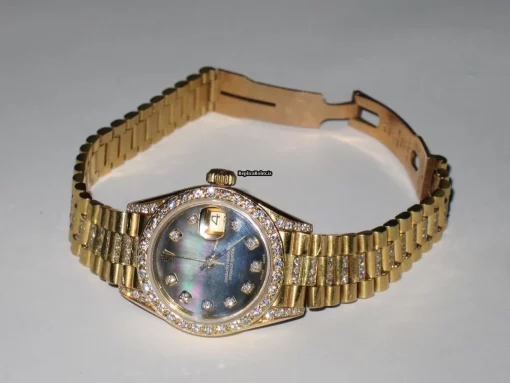Offering Replica Rolex Datejust Self Winding Automatic 26mm Yellow Gold Case Womens Watch - Image 4