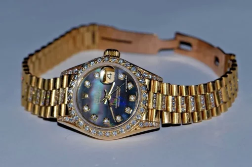 Offering Replica Rolex Datejust Self Winding Automatic 26mm Yellow Gold Case Womens Watch - Image 5