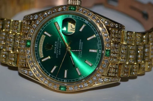 Cool Replica Rolex Day-date Self Winding Automatic 36mm Yellow Gold Case Mens/unisex Watch - Image 3