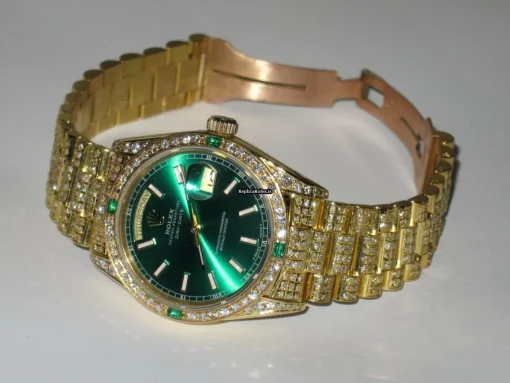 Cool Replica Rolex Day-date Self Winding Automatic 36mm Yellow Gold Case Mens/unisex Watch - Image 4