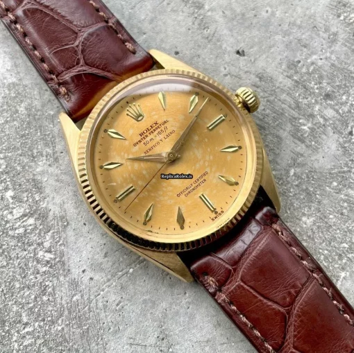 Pleasing Replica Rolex Oyster Perpetual 6567 Caliber 1030 Automatic Movement 34mm Yellow Gold Case Mens/unisex Watch - Image 2