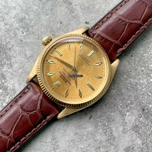 Pleasing Replica Rolex Oyster Perpetual 6567 Caliber 1030 Automatic Movement 34mm Yellow Gold Case Mens/unisex Watch - Image 3