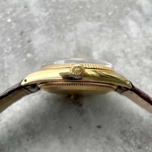 Pleasing Replica Rolex Oyster Perpetual 6567 Caliber 1030 Automatic Movement 34mm Yellow Gold Case Mens/unisex Watch - Image 5