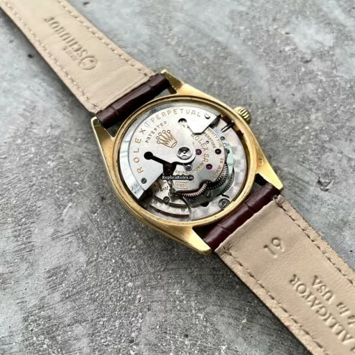 Pleasing Replica Rolex Oyster Perpetual 6567 Caliber 1030 Automatic Movement 34mm Yellow Gold Case Mens/unisex Watch - Image 8
