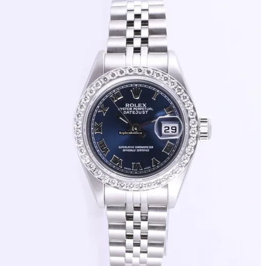 Excellent Replica Rolex Oyster Perpetual Lady Date 79190 Automatic Movement 26mm Steel Case Womens Watch - Image 3