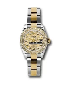 Luxury Fake Rolex Lady-datejust 179383 Caliber 2235 Automatic Movement 26mm Gold/steel Case Womens Watch