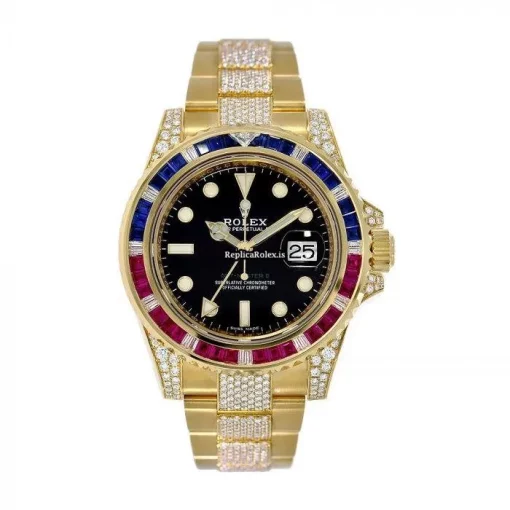 Distinctive Fake Rolex Gmt-master II 116758saru Automatic Movement 40mm Yellow Gold Case Mens/unisex Watch