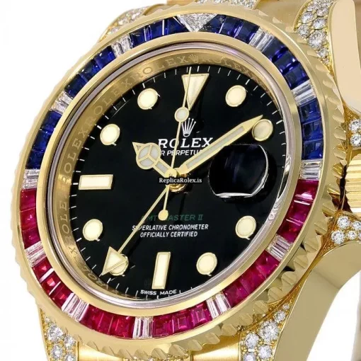 Distinctive Fake Rolex Gmt-master II 116758saru Automatic Movement 40mm Yellow Gold Case Mens/unisex Watch - Image 2
