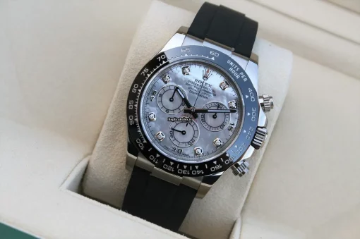 Fantastic Replica Rolex Daytona 116519ln Caliber 4130 Automatic Movement 40mm White Gold Case Mens/unisex Watch - Image 7