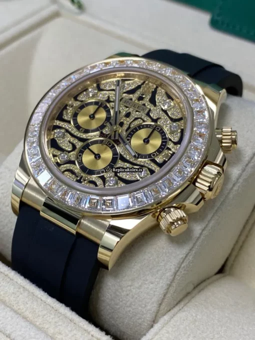 Lovely Copies Rolex Daytona 116588tbr Automatic Movement 40mm Yellow Gold Case Mens/unisex Watch - Image 2