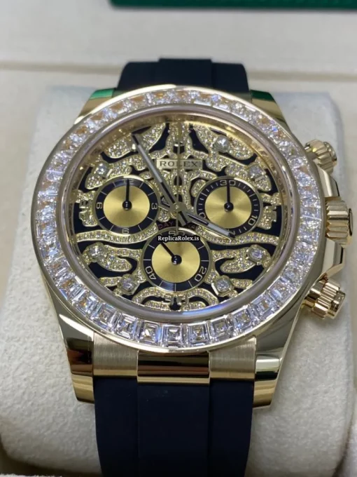 Lovely Copies Rolex Daytona 116588tbr Automatic Movement 40mm Yellow Gold Case Mens/unisex Watch - Image 4