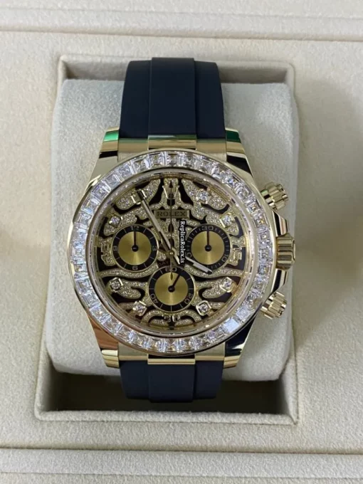 Lovely Copies Rolex Daytona 116588tbr Automatic Movement 40mm Yellow Gold Case Mens/unisex Watch - Image 6