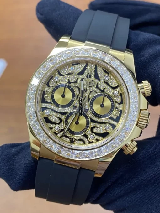 Lovely Copies Rolex Daytona 116588tbr Automatic Movement 40mm Yellow Gold Case Mens/unisex Watch - Image 9