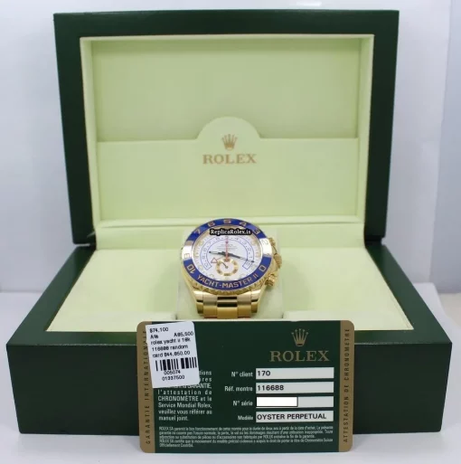 Unique Fake Rolex Yacht-master II 116688 Automatic Movement 44mm Yellow Gold Case Watch - Image 12