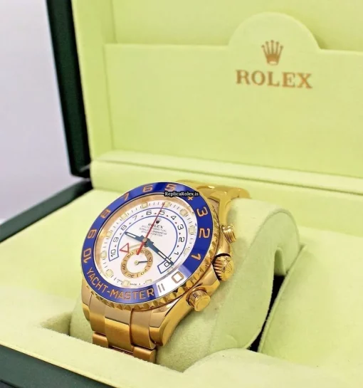 Unique Fake Rolex Yacht-master II 116688 Automatic Movement 44mm Yellow Gold Case Watch - Image 4