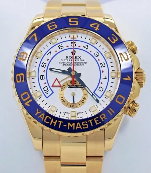 Unique Fake Rolex Yacht-master II 116688 Automatic Movement 44mm Yellow Gold Case Watch - Image 5