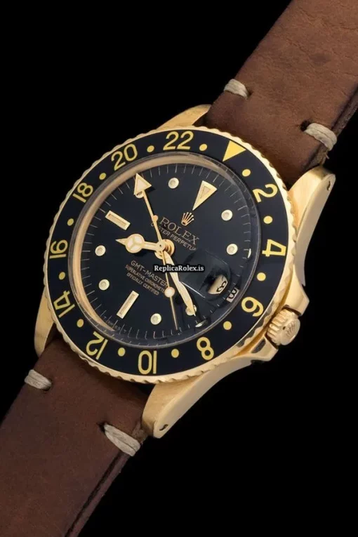 Quality Copy Rolex Gmt-master 1675 Automatic Movement 40mm Yellow Gold Case Watch - Image 2