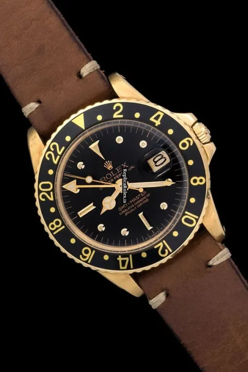 Quality Copy Rolex Gmt-master 1675 Automatic Movement 40mm Yellow Gold Case Watch - Image 3