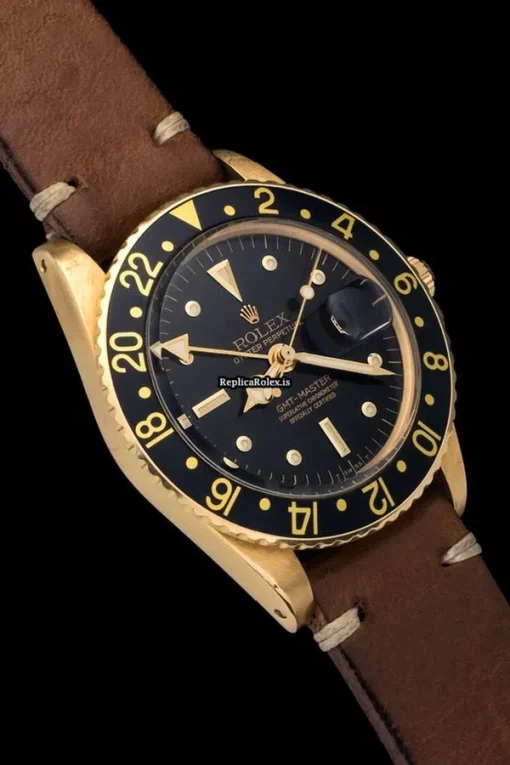 Quality Copy Rolex Gmt-master 1675 Automatic Movement 40mm Yellow Gold Case Watch - Image 4