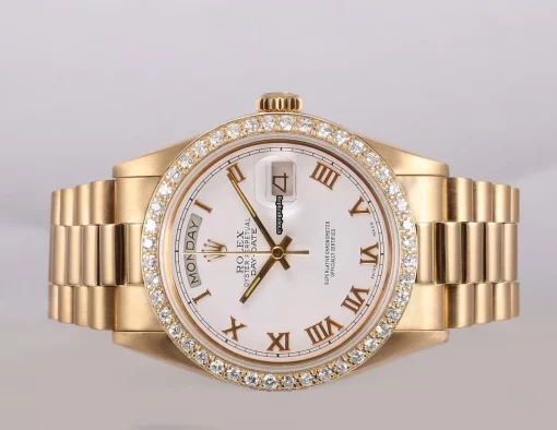 Defect Imitation Rolex Day-date 36 18238 Automatic Movement 36mm Yellow Gold Case Mens/unisex Watch - Image 4
