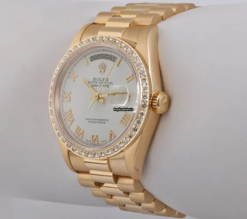 Defect Imitation Rolex Day-date 36 18238 Automatic Movement 36mm Yellow Gold Case Mens/unisex Watch - Image 5