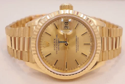 Luxury Replica Rolex Lady-datejust 69178 Automatic Movement 26mm Yellow Gold Case Womens Watch - Image 6
