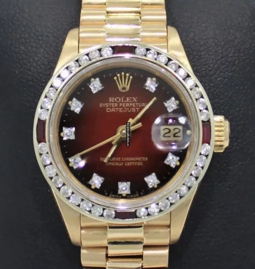 Quality Imitation Rolex Lady-datejust 69178 Automatic Movement 26mm Yellow Gold Case Womens Watch