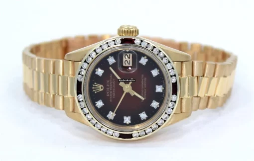 Quality Imitation Rolex Lady-datejust 69178 Automatic Movement 26mm Yellow Gold Case Womens Watch - Image 6