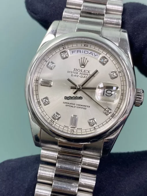 Unique Fake Rolex Day-date 36 118206 Caliber 3155 Automatic Movement 36mm Platinum Case Mens/unisex Watch - Image 3